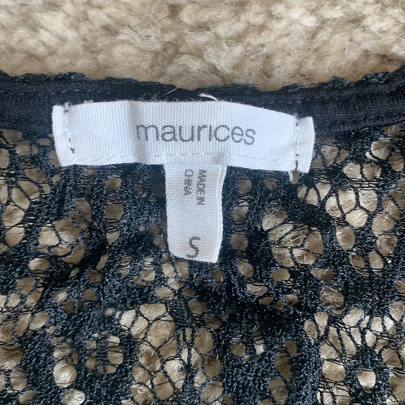 3/$12 - Maurice’s Black Lace Kimono - Picture 2 of 4